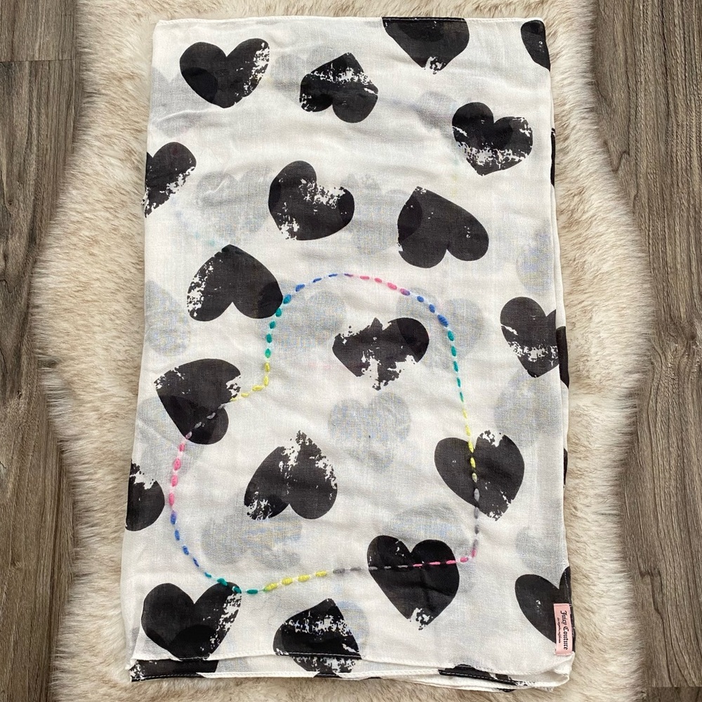 Juicy Couture Heart Print Infinity Scarf Colorful